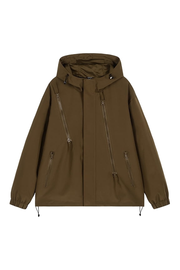 Men's Contemporary Hooded Fleece Jacket with Full-Zip Front and Secure Pockets - Perfect for Campus Life, City Adventures, and Weekend Getaways in Cool Weather