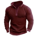 thumbnail image 1 of Paiwinds Men's Corduroy Shirt Jacket & Quarter Zip Pullover, Stand Collar Long Sleeve Top for Fall Winter, Casual Solid Color Outerwear for Daily Use, 1 of 3