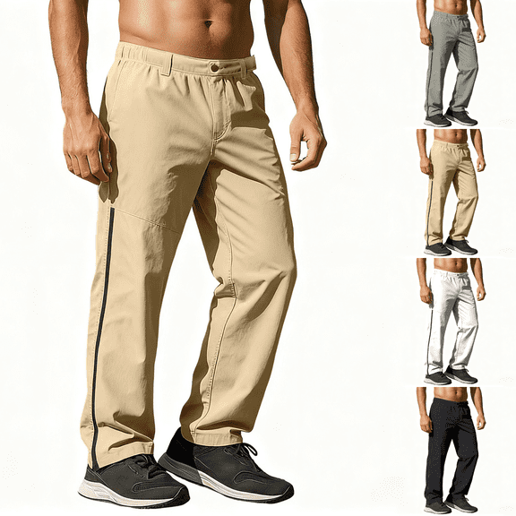 Paiwinds Men's Cuffed Jogger Pants Lamb Wool Fleece Lined Warm with Elastic Waist for Winter, Cold Weather, Casual Comfort and Daily Wear
