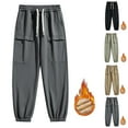 thumbnail image 1 of Paiwinds Men's Cuffed Jogger Pants Waterproof Flannel Lined Elastic Waist Winter Pants with Drawstring for Cold Weather, Outdoor and Seasonal Comfort, 1 of 9