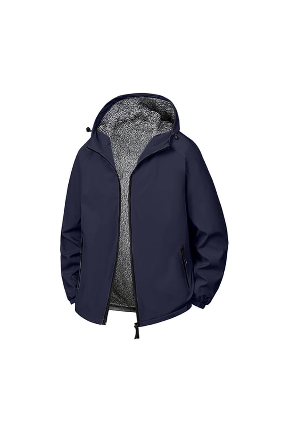 Men's Fleece-Lined Hooded Jacket with Full-Zip Design - Perfect for Seasonal Shifts, Weekend Getaways, and Casual Outdoor Excursions During Cooler Months