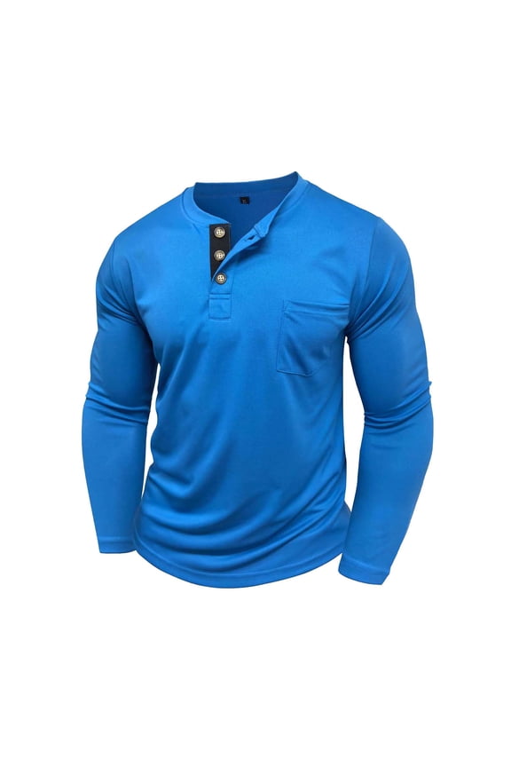 Men's Half Zip Pullover with Round Neck, Long Sleeve Casual Top with Chest Pocket, Soft Comfort Fit Knit Shirt for Everyday Casual Wear
