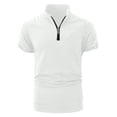 thumbnail image 1 of Paiwinds Men's Half-Zip Athletic Shirt - Short Sleeve Stand-up Collar with Pleated Shoulders, Breathable Gym Sport Top, Polyester Summer Fitness Wear, 1 of 8