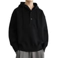 thumbnail image 1 of Paiwinds Men's Knitted Hoodie with Button Hood Detail, Warm Acrylic Blend, Casual Beige Pullover for Cool Seasons, 1 of 5