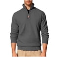 thumbnail image 1 of Paiwinds Men's Twill Half-Zip Sweatshirt, Stand-Up Collar & Moisture-Wicking Polyester, Casual Black Pullover Top, 1 of 4