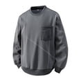 thumbnail image 1 of Paiwinds Men's Round Neck Pocket Hoodie, Soft Polyester Pullover with Front Pocket & Relaxed Fit, Casual Black Top for Lounging and Layering, 1 of 3