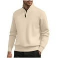 thumbnail image 1 of Paiwinds Men's Semi High Neck Zipper Base Layer, Stretchy Polyester Warm Pullover, Slim Fit Black Sweatshirt for Cold Weather & Layering, 1 of 9