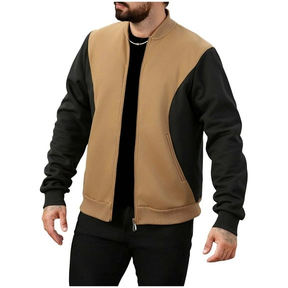 Paiwinds Men's Hooded Bomber Jacket with Full Zip Closure, Color Block Design, Modern Fit, Polyester Construction, Long Sleeves for Casual and Athletic Wear, Various Occasions