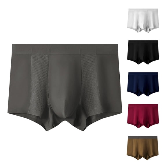 Paiwinds Men's Ice Silk Boxers, Traceless Loose Frivolous Breathable Underwear, Thin and Lightweight, Loose Fit for Summer and Sleepwear