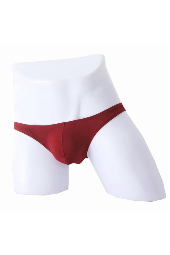 Men's Ice Silk Briefs, Thin Transparent Breathable Underwear, Made from Polyester and Spandex, Slim Fit for Intimate Occasions