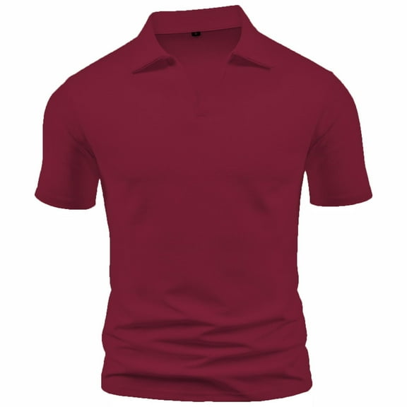 Paiwinds Men’s Lapel Solid Short Sleeve Shirt Poly-Ray-Cotton-Spandex Breathable,Casual Summer Day Events,S-3XL 5 Colors