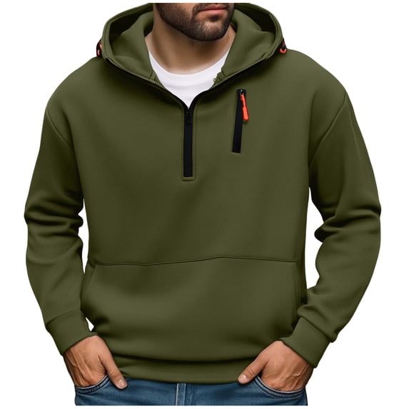 Paiwinds Men's Lightweight Full Zip Hoodie, Breathable Nylon & Spandex Blend Long Sleeve Jacket for Summer, Comfortable Athletic Pullover for Outdoor Activities
