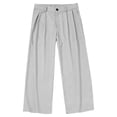 thumbnail image 1 of Paiwinds Men's Linen Double Pleated Oversized Trousers Button Zipper Multi-Pockets Casual Loose Fit Pants For Daily Outdoor Hiking Work, 1 of 9