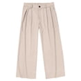 thumbnail image 1 of Paiwinds Men's Linen Double Pleated Oversized Trousers Button Zipper Multi-Pockets Casual Loose Fit Pants For Daily Outdoor Hiking Work, 1 of 9