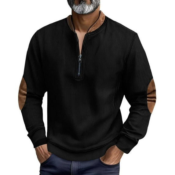 Paiwinds Men's Long Sleeve Quarter Zip Shirt with Stand Up Collar, Breathable Moisture-Wicking Top for Workout, Casual Street Style and Daily Wear