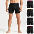 thumbnail image 1 of Paiwinds Men's Long Underwear Shorts with Side Pocket Breathable Athletic Boxer Briefs Fitness Running Sports Trunks, 1 of 9