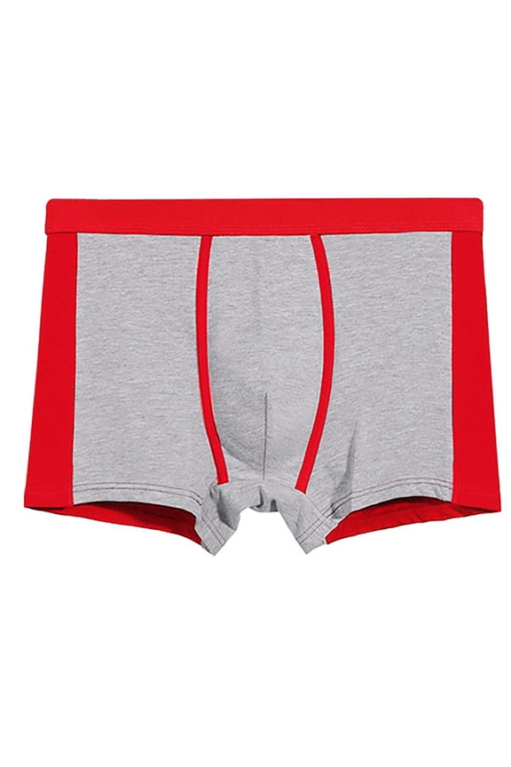 Men's Loose Cotton Boxers - Mid Waist Breathable & Comfortable Flat Leg Shorts, Simple Solid Color Design