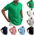 thumbnail image 1 of Paiwinds Men's Half-Zip Golf Shirt - Short Sleeve Textured Diamond Pattern, Loose Fit Casual Top, Polyester Summer, 1 of 9