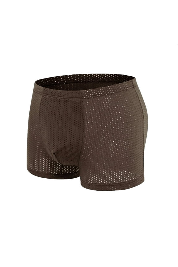 Men's Mid Waist Boxers with Breathable Mesh, Sporty and Alluring Look, Made from Soft Polyester, Slim Fit for Casual Active Wear