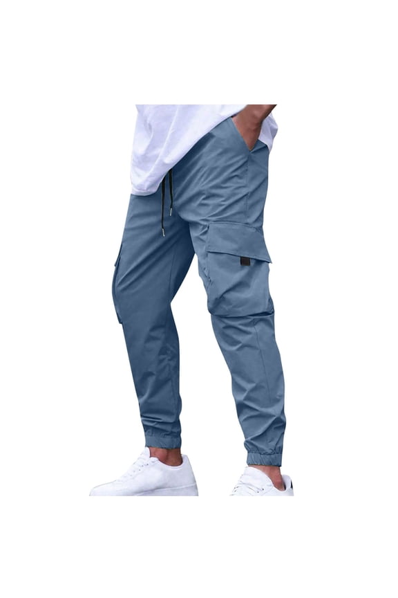 Men's Modern Cargo Joggers with Adjustable Drawstring Waist and Multiple Pockets for Outdoor Training and Urban Wear