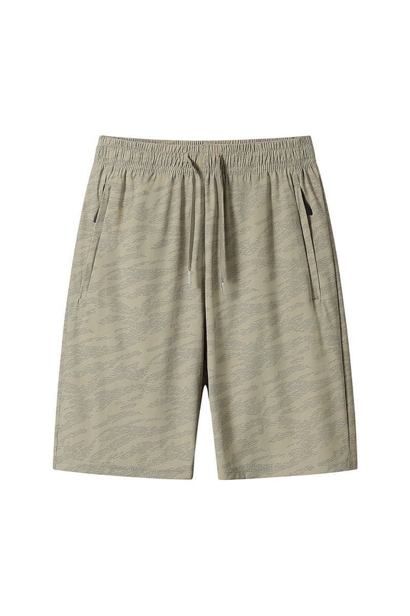 Men's Nylon Ice Silk Breathable Outdoor Casual Sports Five Quarter Pants - Lightweight Summer Shorts with Zipper Pockets