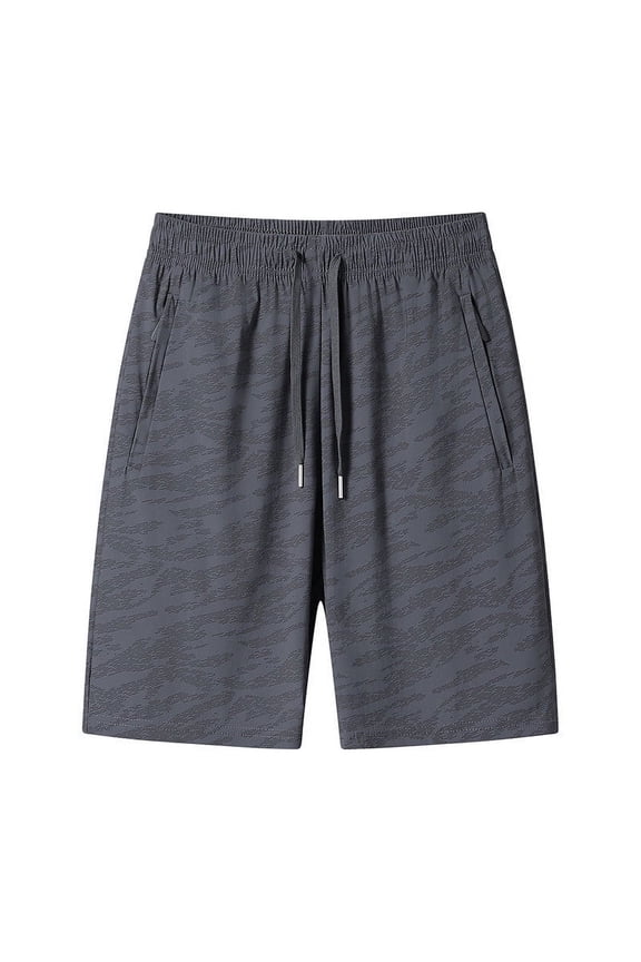 Men's Nylon Ice Silk Breathable Outdoor Casual Sports Five Quarter Pants - Lightweight Summer Shorts with Zipper Pockets