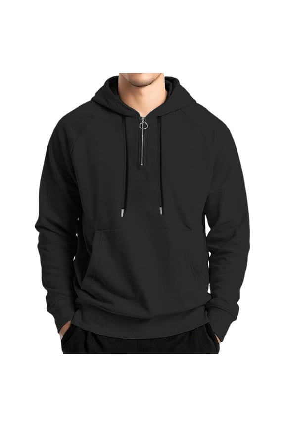 Men's Nylon Quarter Zip Hoodie, Lightweight & Breathable Long Sleeve Pullover for Summer, Fast-Drying Sportswear with Stretch for Outdoor Activities