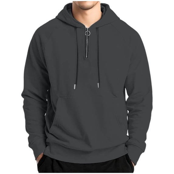 Paiwinds Men's Nylon Quarter Zip Hoodie, Lightweight & Breathable Long Sleeve Pullover for Summer, Fast-Drying Sportswear with Stretch for Outdoor Activities