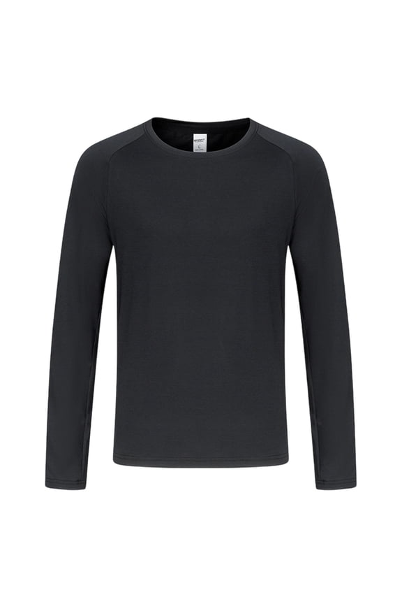 Men's Performance Athletic Top, Stretch Breathable Long Sleeve Shirt with Reflective Details and Raglan Sleeves, for Running and Training