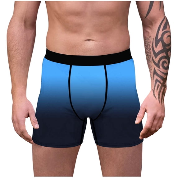Paiwinds Men's Printed Boxers, Gradient Design Breathable Close-fitting Underwear, Made from Polyester and Spandex, Ventilated Slim Fit for Casual Style