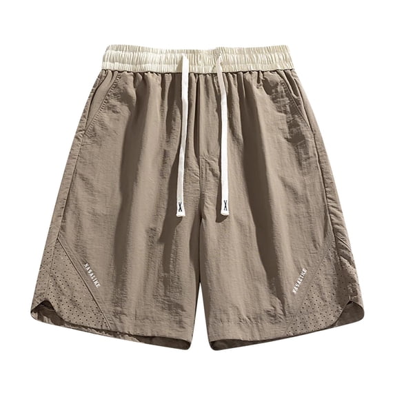 Paiwinds Men's Quick Dry Running Shorts Nylon Spandex Elastic Waist Drawstring Breathable Sports Shorts