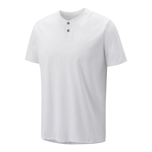 Paiwinds Men’s Round Neck Button Short Sleeve Tee Polyester Relaxed Fit,Minimalist Summer Casual Layering,M-4XL 5 Colors