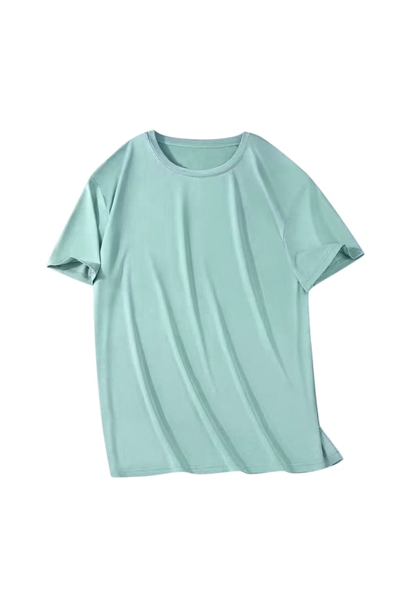 Men’s Round Neck Solid Short Sleeve Tee Polyester Lightweight Summer,Casual Daily Relaxed,S-5XL 5 Colors