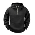 thumbnail image 1 of Paiwinds Men's Solid Color Waffle Knit Hoodie Half Zip Pullover Sweatshirt with Kangaroo Pocket Casual Long Sleeve Hooded Top, 1 of 9