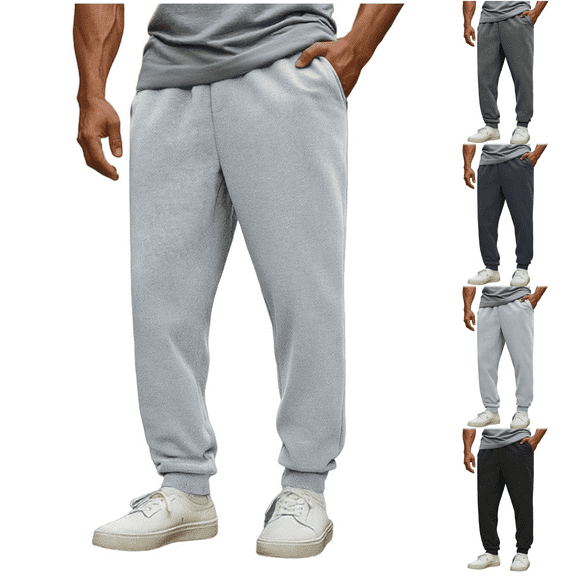 Paiwinds Men's Straight Leg Girlfriend Pants Fleece Lined Warm with Drawstring and Pockets for Seniors, Casual Comfort and Everyday Wear