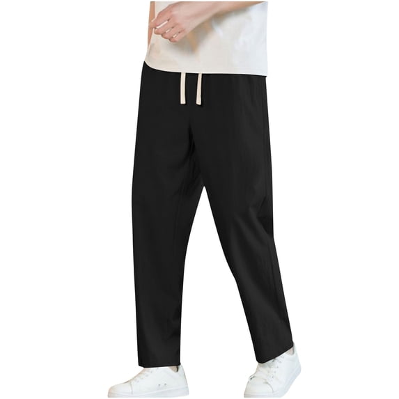 Paiwinds Men's Streamlined Casual Pants with Elastic Waist and Drawstring for Uncomplicated Style and Daily Wear