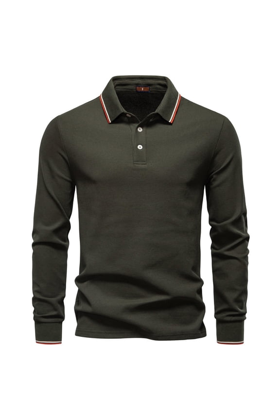 Men's Stretch Base Layer Shirt, Slim Fit Long Sleeve Top with Classic Turndown Collar, Versatile Button-Up for Layering or Standalone Wear