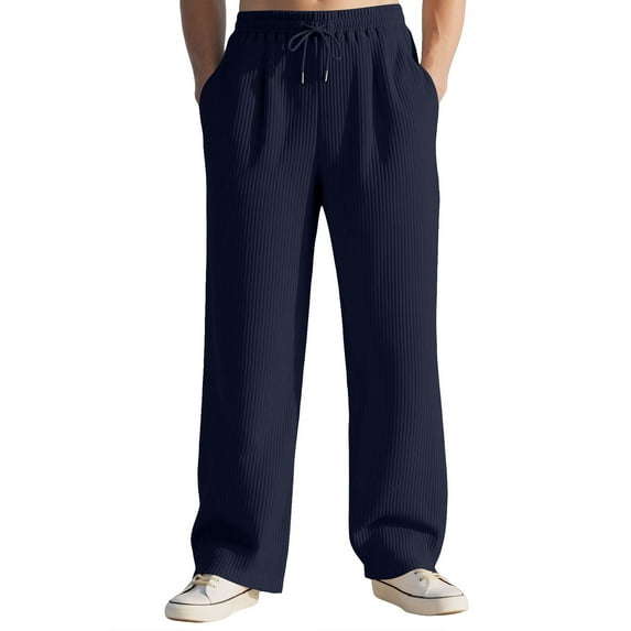 Paiwinds Men's Striped Straight-Leg Sport Pants with Drawstring Waist for a Classic Athletic Look and Casual Wear