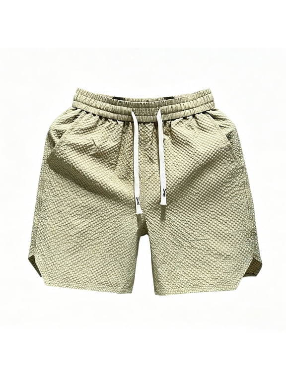 Men’s Summer Quick-Dry Shorts - Loose Fit Solid Color 5-Inch Athletic Shorts with Drawstring Waist & Side Pockets for Running & Casual Wear