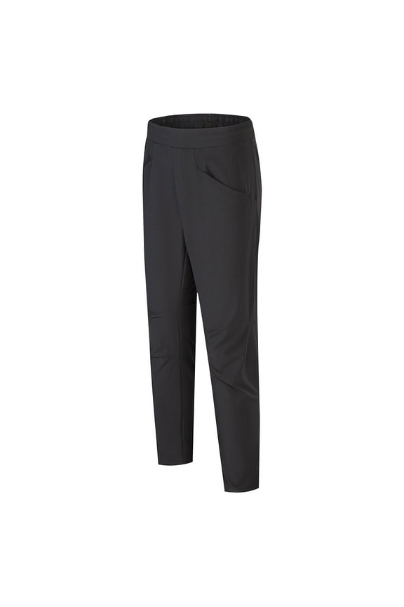 Men's Tapered Jogging Pants with Soft Stretchy Fabric, Elastic Waist, Adjustable Straps, and Ankle Zipper for Running, Sports, Training, and Casual Wear