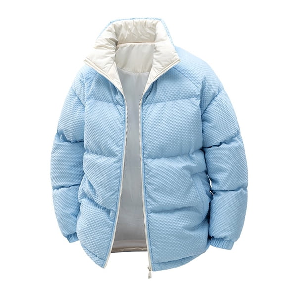 Paiwinds Men's Thermal Stand Collar Jacket Full Zip Cardigan Long Sleeve Solid Color Thick Warm Fleece Coat for Subzero Temperatures