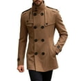 thumbnail image 1 of Paiwinds Men's Trench Coat with Mid-Length Lapel Collar, Button Closure, Wool Polyester Blend, and Sophisticated Style for Business Casual, Formal Occasions, and Winter Wear, 1 of 7