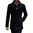 thumbnail image 1 of Paiwinds Men's Trench Coat with Mid-Length Lapel Collar, Button Closure, Wool Polyester Blend, and Sophisticated Style for Business Casual, Formal Occasions, and Winter Wear, 1 of 7