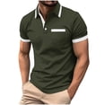 thumbnail image 1 of Paiwinds Men's Business Casual Golf Shirt - Short Sleeve Turndown Collar, Solid Polyester Blend Golf Top for Summer, 1 of 9