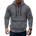 thumbnail image 1 of Paiwinds Men's Solid Color Thick Fleece Hooded Jacket, Long Sleeve Pullover Hoodie with 100% Cotton for Warmth & Comfort, Ideal for Cold Weather & Outdoor Activities, Cozy & Durable for Daily Wear, 1 of 8