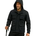 thumbnail image 1 of Paiwinds Men's Utility Jacket with Hooded Design, Full Zip Closure, Detachable Sleeves, Windproof and Water Repellent for Outdoor Climbing, Sports, and Adventures, 1 of 9