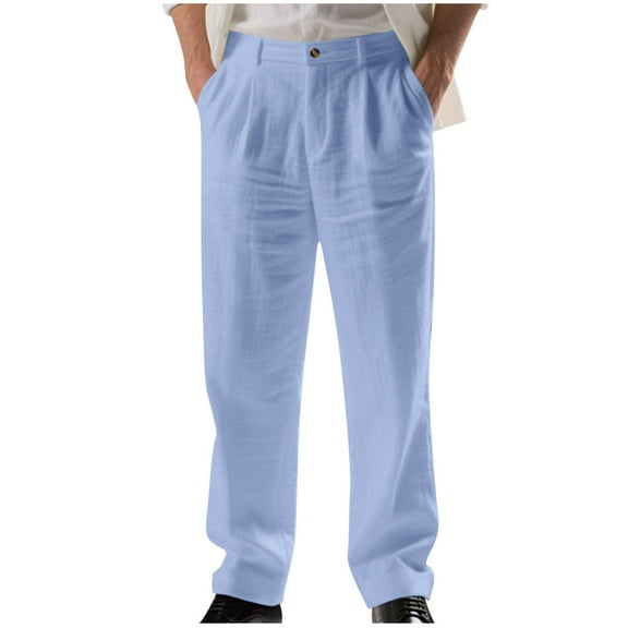 Paiwinds Men's Wide-Leg Palazzo Pants with Hook & Eye Closure and Ornamental Buttons for Casual and Everyday Use