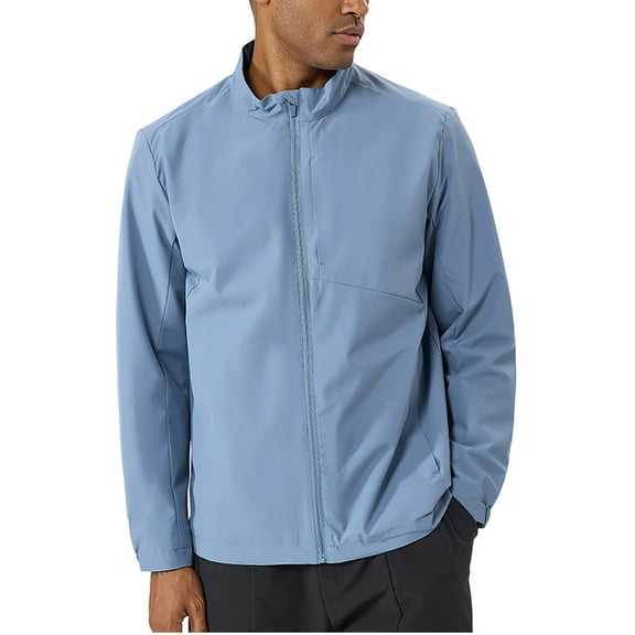 Paiwinds Men's Windbreaker Jacket with Full Zip Closure, Water Repellent Stand Collar, Windproof Design, and Lightweight Protection for Outdoor Activities, Running, and Casual Wear