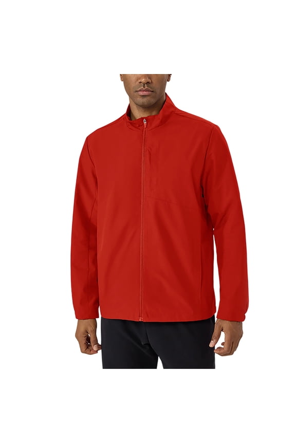 Men's Windbreaker Jacket with Full Zip Closure, Water Repellent Stand Collar, Windproof Design, and Lightweight Protection for Outdoor Activities, Running, and Casual Wear