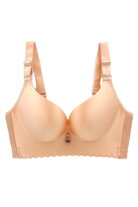 Plus Size Women's Wirefree Seamless Bra, Smooth Fabric Full Coverage Side Support for Comfort & Lift, Everyday Wear